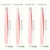 4 Pcs Tweezers Set - Professional Tweezers For Eyebrows - Great Precision For Facial Hair, Splinter And Ingrown Hair Removal Wit