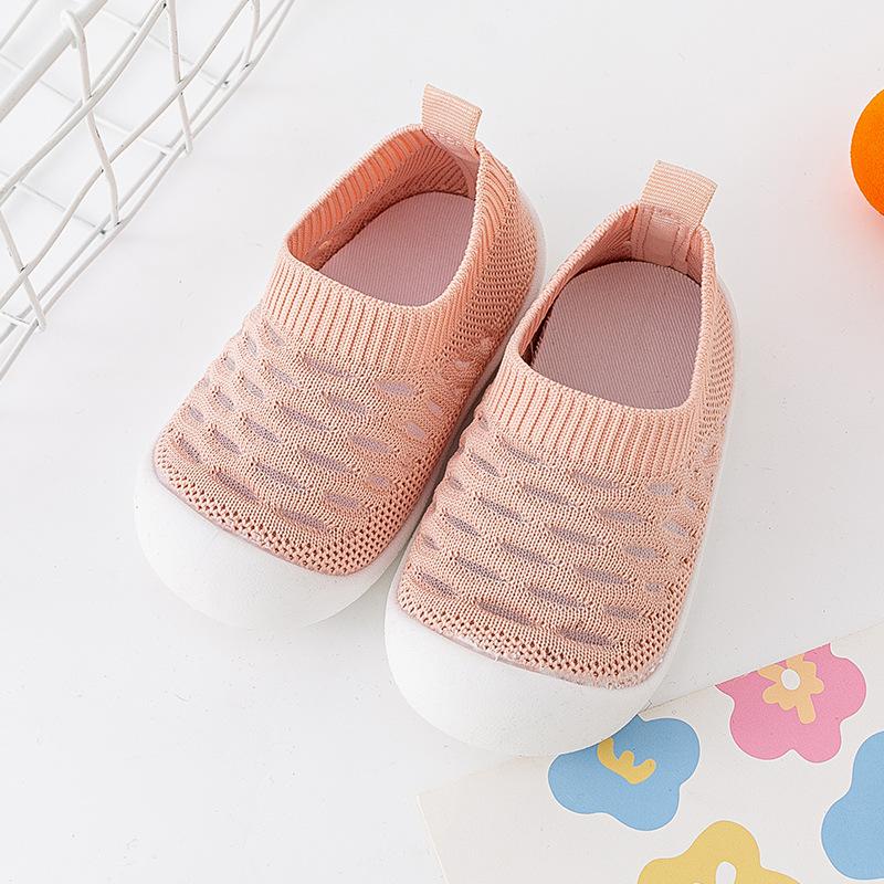 Baby Shoes Anti-slip Breathable Infant Crib Floor Socks with Rubber Sole for Children Girls Boys Mesh Shoes Soft Bottom Slippers