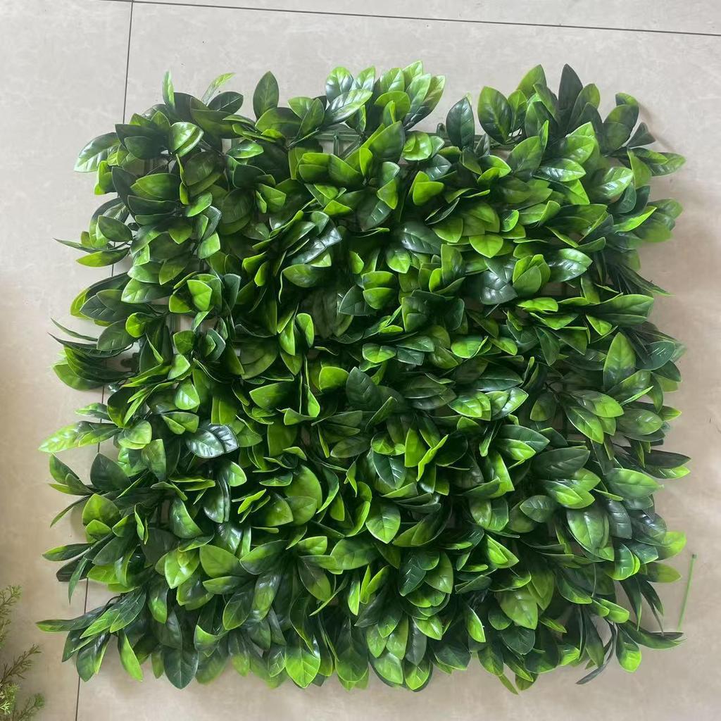 50×50cm Artificial Green Plant Wall - Plastic Vertical Garden, Fake Flower Wall, Synthetic Turf Background