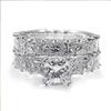 Xiaomi Huitan Princess Cut Square CZ Promise Rings 2Pcs/Set for Women Fashion Luxury Wedding Accessories High-Quality Female Jewelry