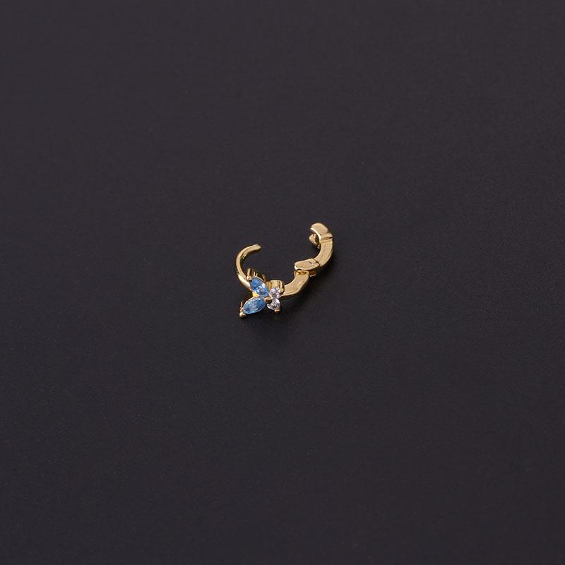 Butterfly Zircon Mini Hoop Earrings In Blue, Pink, & White - Fashionable Ear Cuff Jewelry