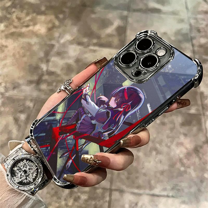 Madoka Magica Homura Soft Phone Case For iPhone 15 16 17 Air 14 Pro Max 16E Plus 13 12 Mini Plating Anti-Fall Fundas