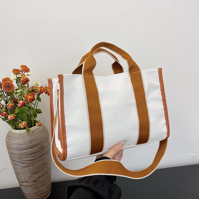 Korean Fashion Canvas Bag Korean Instagram Large Capacity Handheld Bag Women Commuter Shoulder Crossbody Tote