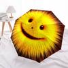 Fuzzy Yellow Smile Plush Toy-Soft&HuggableUmbrella with Cute Design,Portable 3-Fold Compact Umbrella for Men&Women,Valentine's Day Mother's