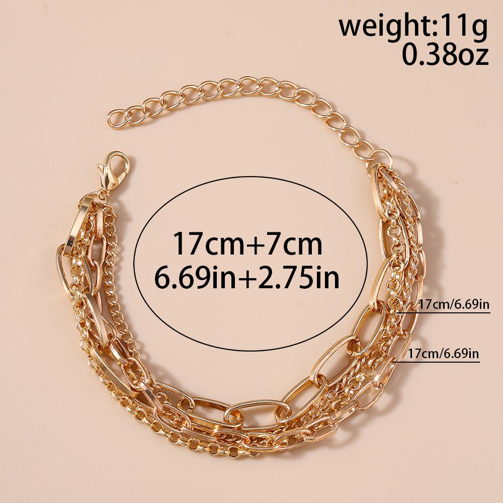 Classic Gold Color Chain Bracelet Multilayer Hip Hop Punk Bracelet Women Men Jewelry Gifts