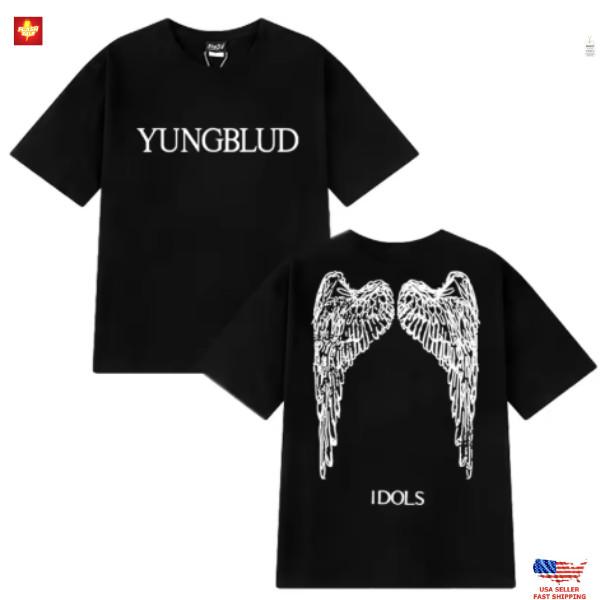 Новая футболка с принтом YUNGBLUD New Idols Wings Punk Grunge, двусторонняя, винтажная уличная одежда, унисекс L