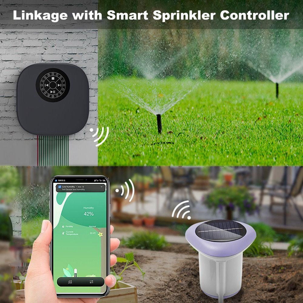Solar Panel Solar Powered Soil Sensor Wireless Communication Real-Time Monitoring ZigBee Smart Sensor Tuya Technology