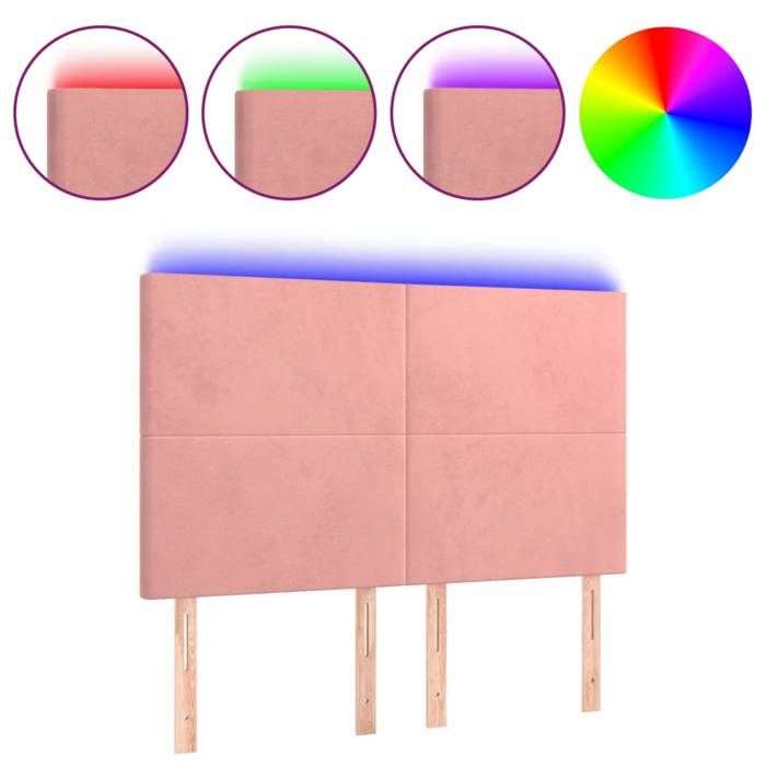 VidaXL LED Headboard Bedroom Furniture Double Bed Accessory Head of Bed Frame Interior Pink 3122197