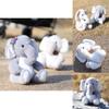 Cute Gray Beige Elephant Cartoon Plush Toy Doll For Birthday Decor
