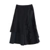 Black Plus size Vintage high Waist Casual loose Spring Summer Autumn wide leg Skirt Pants Women Trousers
