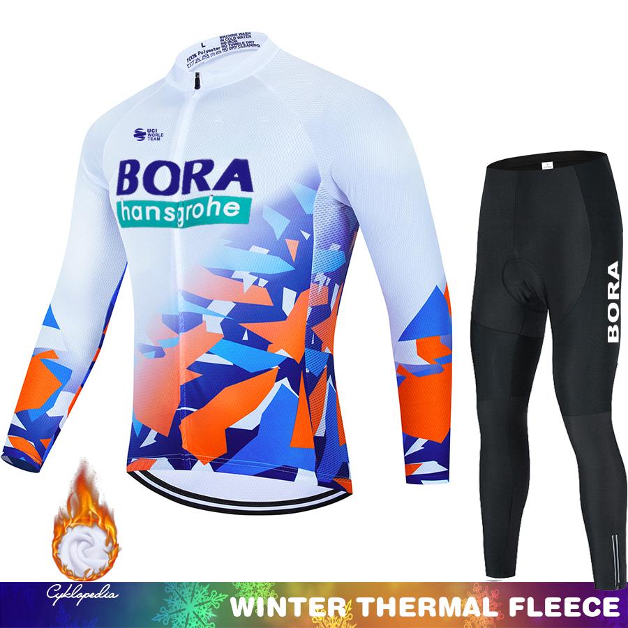 Men's2026 Winter Warm Cycling Clothing Set  Hermal Fleece Jersey UCI BORA Jumper Clothing Mountain Bikes Retro Mens Clothes Ciclismo Hombre Suit
