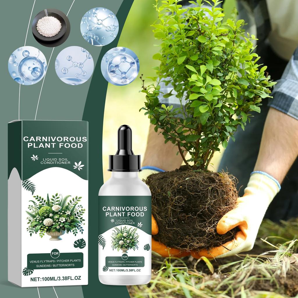 Pflanzendünger für Karnivoren, Premium Flüssigdünger & Futterzusatz für Wachstum 100ML