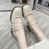 Square Head Thick Heel Platform Small Leather Shoes Women's Summer 2025 New Lolita Mary Jane Single Shoes