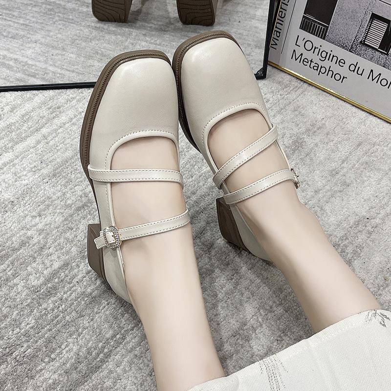 Square Head Thick Heel Platform Small Leather Shoes Women's Summer 2025 New Lolita Mary Jane Single Shoes