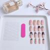 1 Set Unghie Finte Press-on Qualità Salone Mandorla French Tip Unghie Finte Adesive Rimovibili Charms 3D Donna Copertura Completa Unghie Finte da Incollare