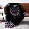 Colorful Moon Lotus Printed Flannel Blanket Gift Blanket Soft and Comfortable Suitable for Adults Home Picnic Travel
