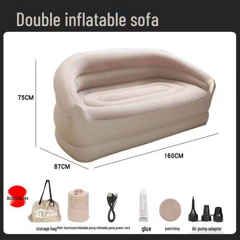 Portable Raised Air Mattress: Single/Double, Thick Inflatable Bed for Home & Outdoor Use