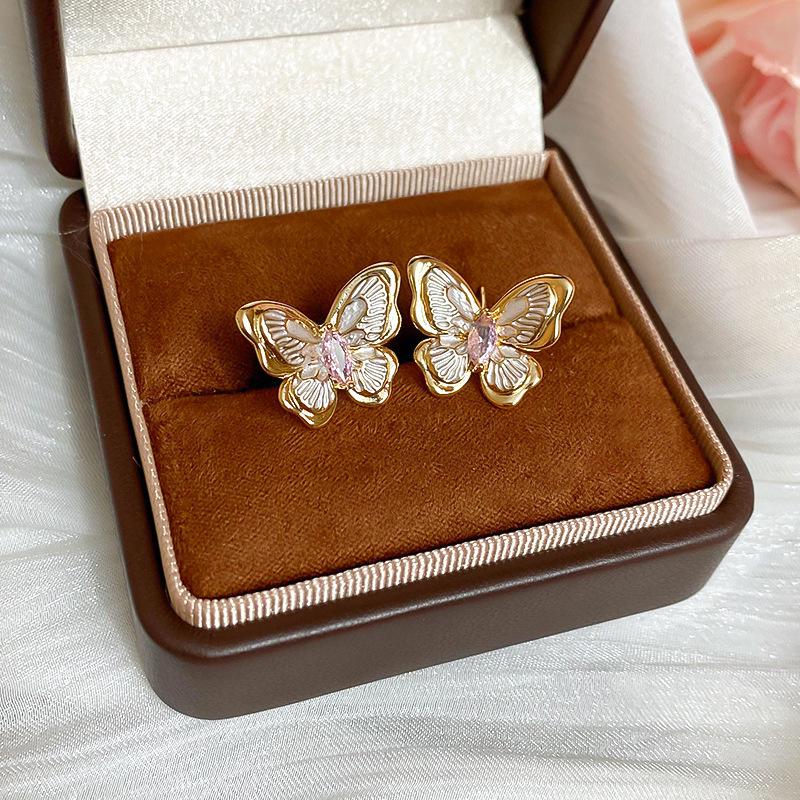 Silver Zircon Butterfly Teardrop Earrings - Luxurious, Elegant & Versatile Jewelry for Women