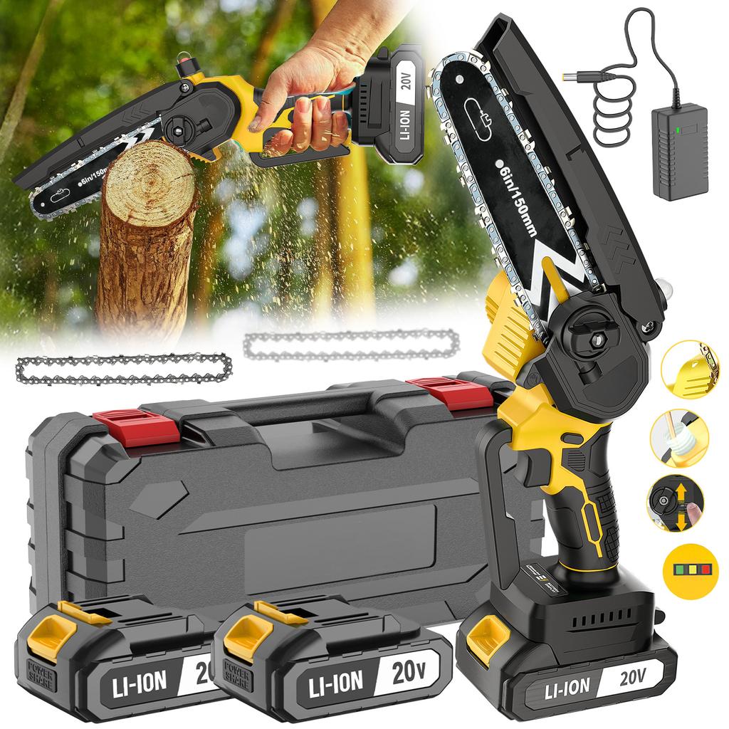 Industrial Grade 20V Cordless Chainsaw Professional DIY Power Tool for Wood Cutting Available from Local Warehouse with Battery