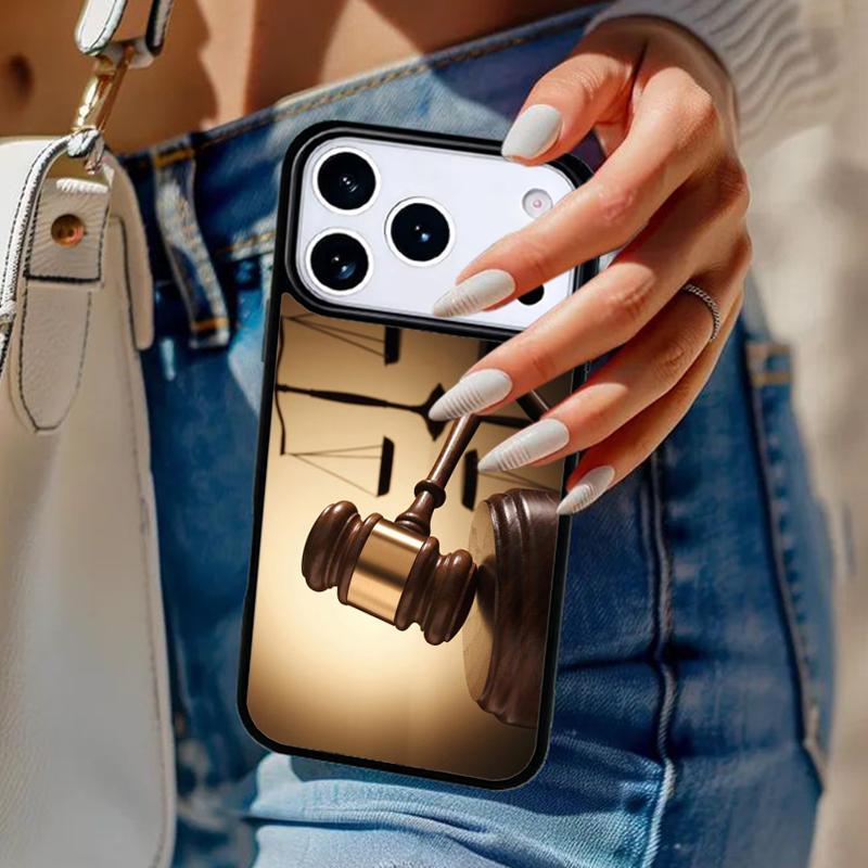 Gavel Law Judge Justice Phone Case For iPhone 17 Air 14 15 13 12 Max Cover For Apple 14 15 16 16e 11 Pro Max Plus Coque