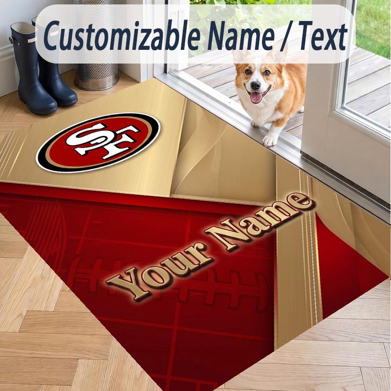 Custom Text Printed Rug San Francisco 49ers Non Slip Floor Carpet For Home Room Decor