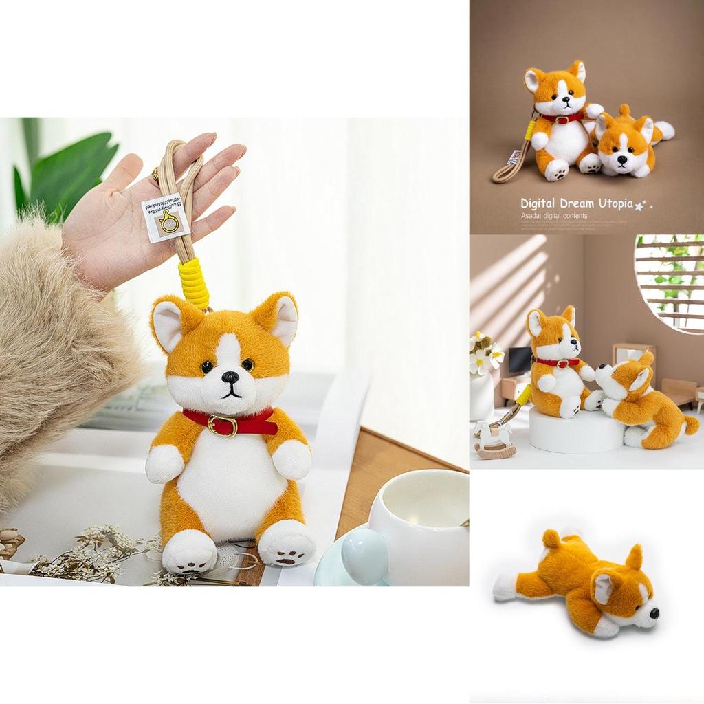Kawaii Corgi Stuffed Animal Plush Hanging Toy For Bags Kids Birthday Present