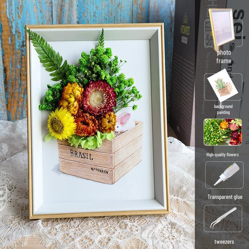 DIY Handmade 3D Preserved Flower Photo Frame Craft Kit