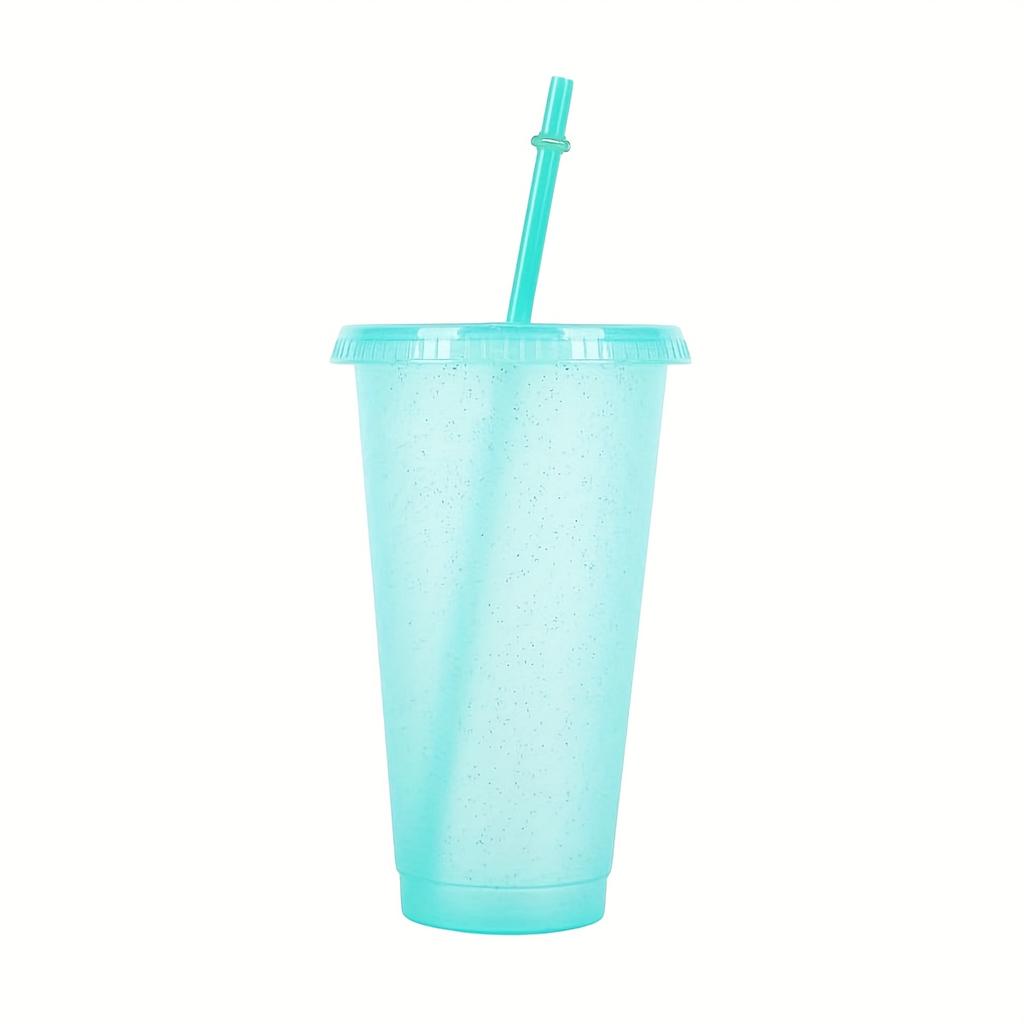 1/5Pcs Reusable Plastic Cup, 710ml Drinkware Tumblers, Coloured Acrylic Cups Tumblers with Lids and Straws, Plastic Bulk Cup