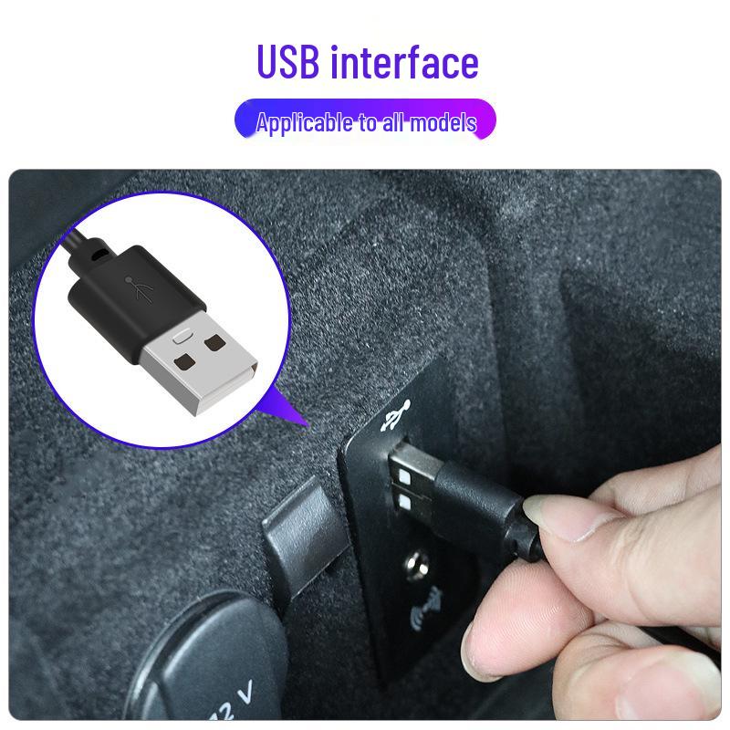 USB Car LED Atmosphere Footwell Lights: Wireless One-to-Four Ambient Lighting