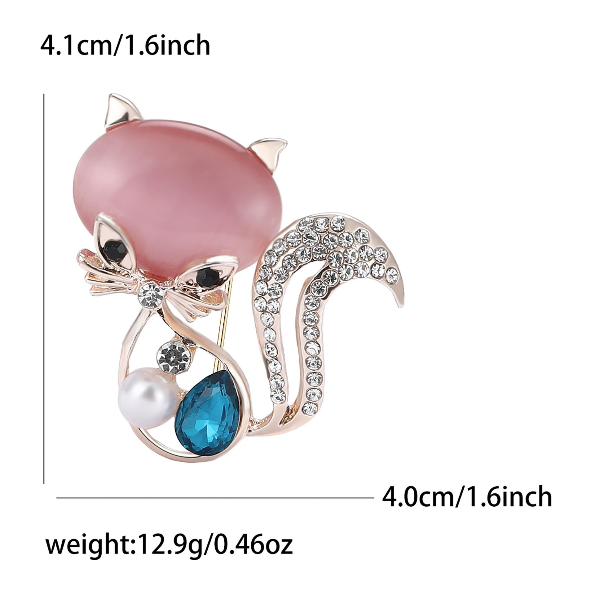 

Брошь лиса из сплава со стразами и опалом, модная изысканная мужская и женская одежда, ювелирное украшение на корсаж