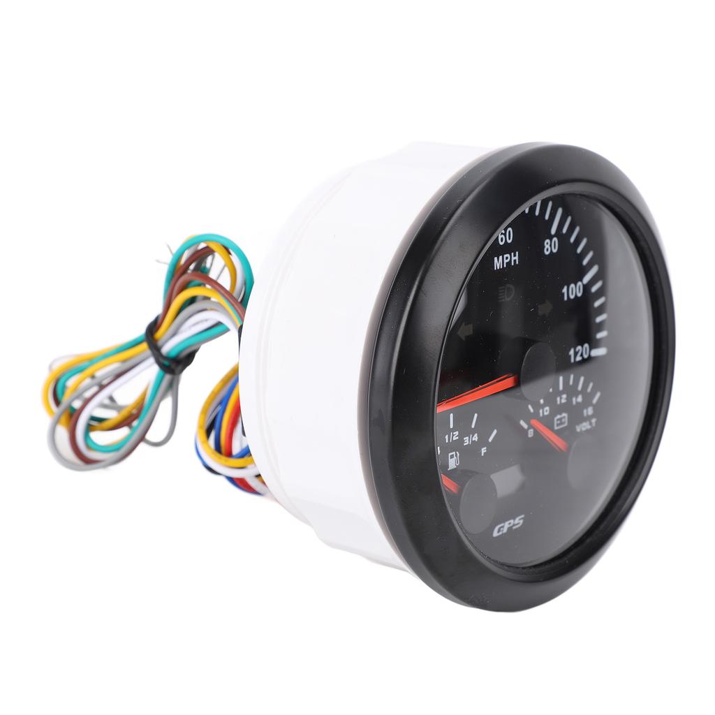 85mm 3-3Celsius8in 3 in 1 GPS Speedometer Odometer with Voltmeter Fuel Gauge Turn Signal 120MPH for RV Yacht Truck 7 Color Backlight