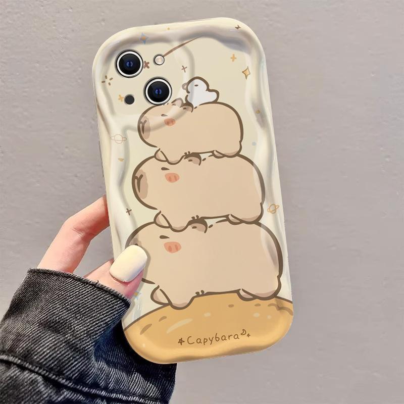For IPhone15 Mobile Phone Case for IPhone14promax Cream Pattern Ip13 Cartoon 12mini Kapiba 16
