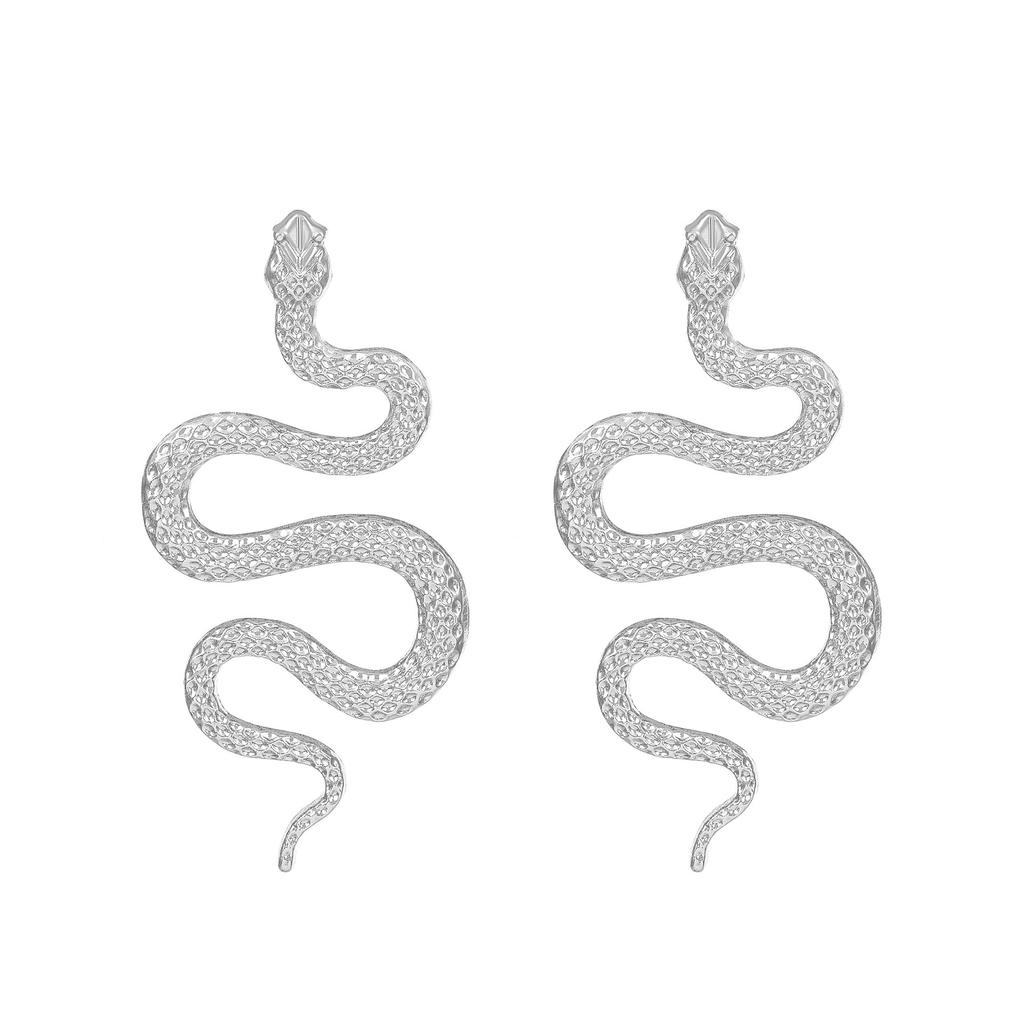 Gold & Black Snake Earring Collection, Assorted Serpent-Shaped Statement Drop Earrings for Women