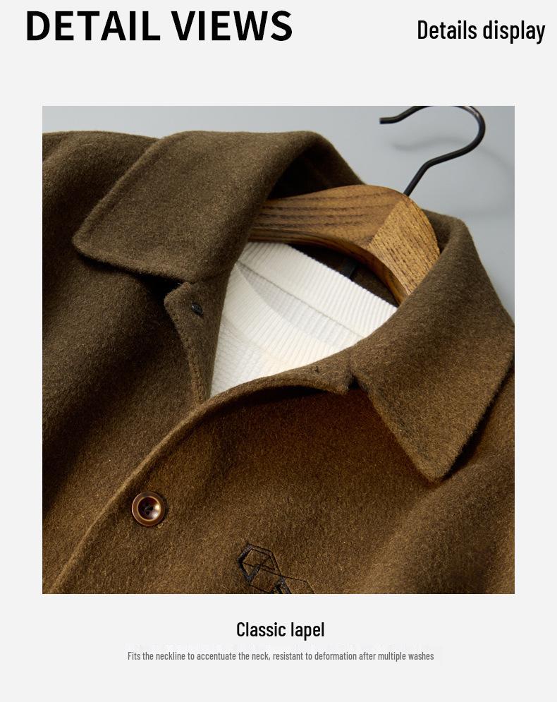 Men's 2025 Autumn/Winter Woolen Coat - New Lapel Wool Jacket, High-End Feel, Loose Fit.
