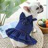Washable Pet Denim Skirt Reusable Cat Jeans Skirt Portable Dog Dress  Pet Accessories