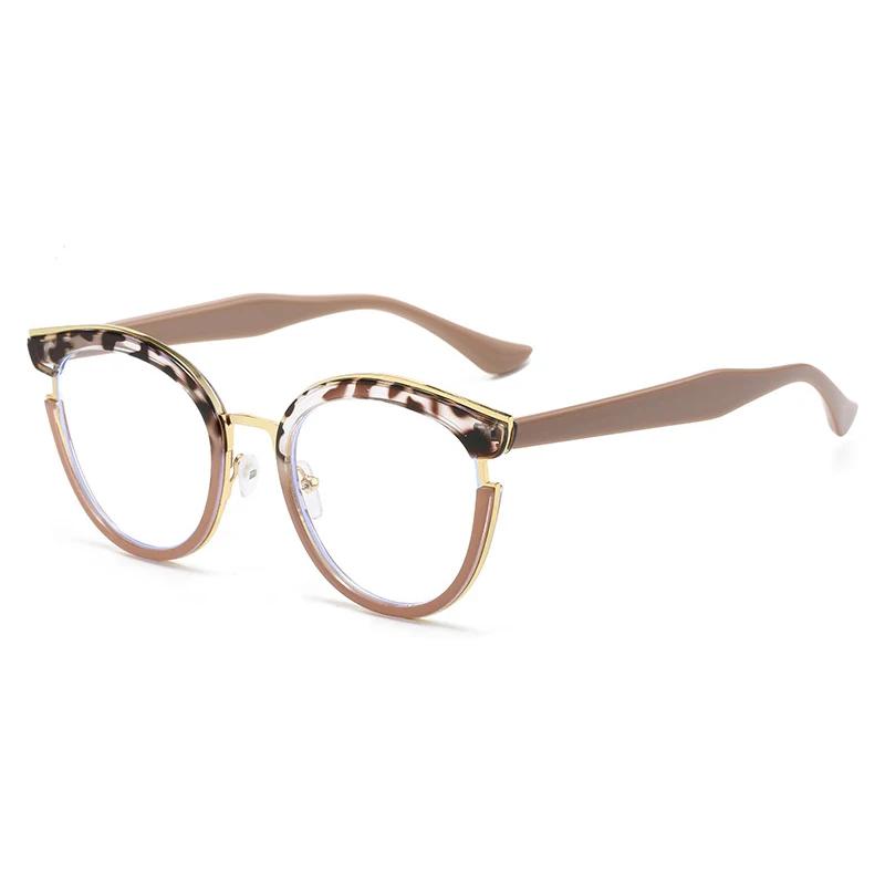 SHAUNA Retro Runde Frauen Frühling Scharnier Gläser Rahmen Mode Klar Anti Blau Licht Brillen Männer Cat Eye Optische Leopard Rahmen