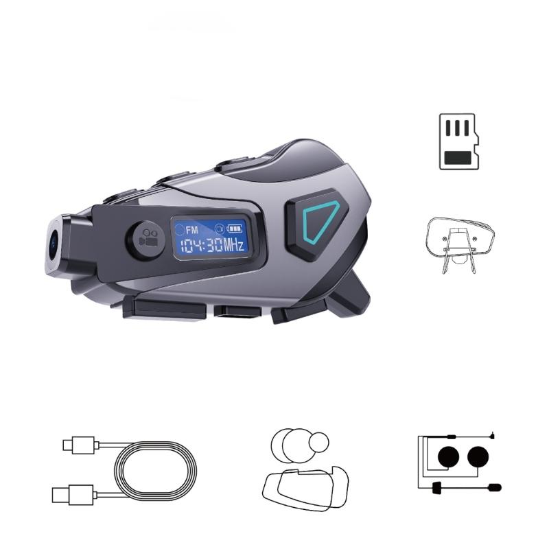 

Motorcycle Helmets Intercom Waterproof Wireless Headset Advanced Noise Cancellation Ergonomic Fit 8H Battery Runtime