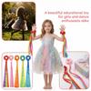 6Pcs Rainbow Gymnastics Long Ribbon Multicolor Rainbow Dance Ribbons Wrist Streamers  Dance Party