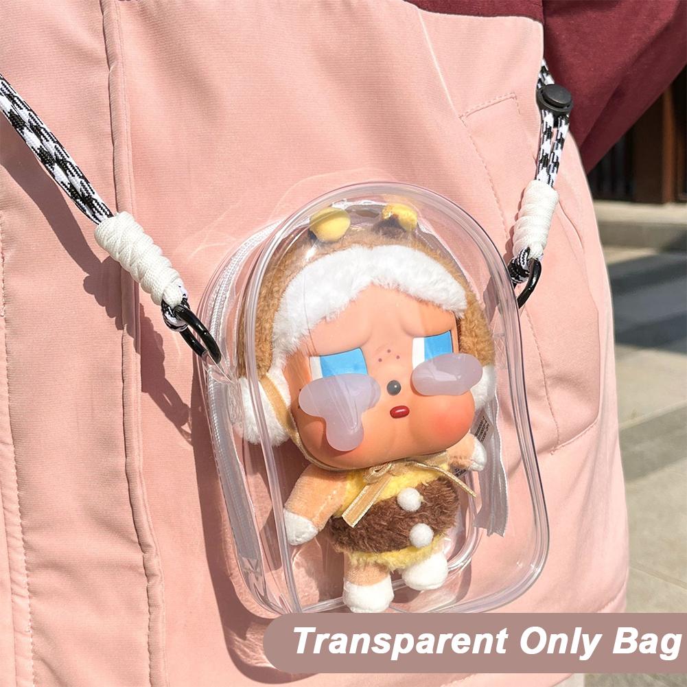 

For 15cm Crybaby Cotton Doll Outfit Crossbody Pain Bag PVC Storage Bag Dolls Display Bag Transparent Only Bag