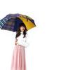 65cm Long HATCHIBRAFOR 65x8 Tartan Maple Made In Japan Women's Umbrella, Check, Handle, (Yellow)