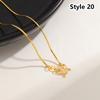 1Pcs New Titanium Steel Chain Necklace 45cm Non-fading Clavicle Chain All-match M-shaped Women's Simple Necklace
