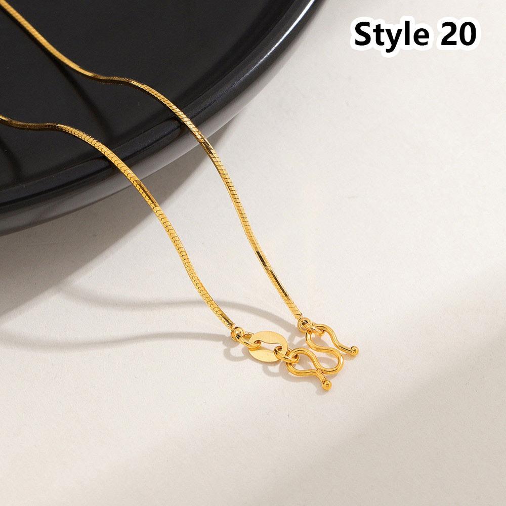 1Pcs New Titanium Steel Chain Necklace 45cm Non-fading Clavicle Chain All-match M-shaped Women's Simple Necklace
