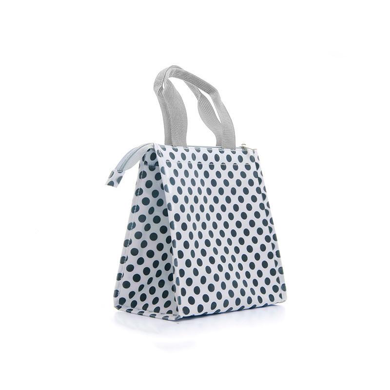 

Ланч-тоут большой вместимости с сине-белым полосатым треугольным дизайном для пикника Spot M