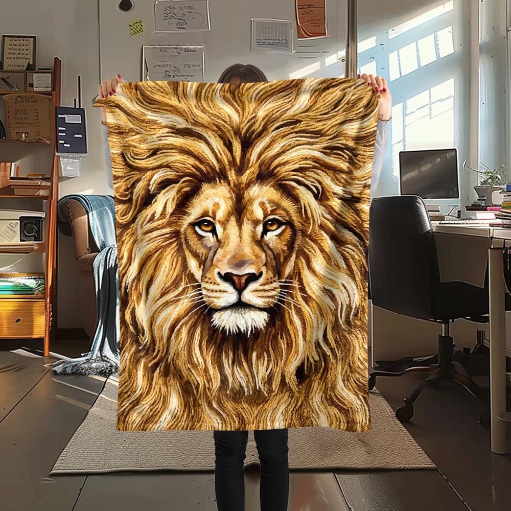 Felt wool lamb and horse lion Print Flannel Blanket,High quality Comfortable for All Seasons,Home Decor,Warmth and Comfort,Perfect for Christmas Gifts