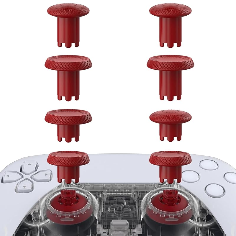 eXtremeRate ThumbsGear V3 Interchangeable Ergonomic Thumbsticks for PS5 Controller, Replacement Analog Thumb Sticks for PS4 Controller - 4 Height