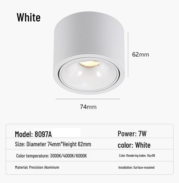 Ultra-Thin Adjustable Anti-Glare Ceiling Spotlight - No Punching Needed