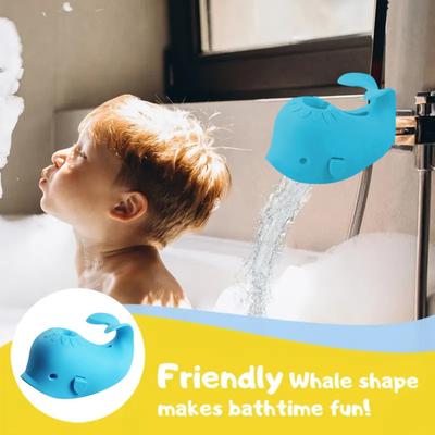 Couverture de robinet de baignoire pour bébé Motif baleine Couverture anti-collision Silicone sans BPA Protection de sécurité Protection de robinet de bain