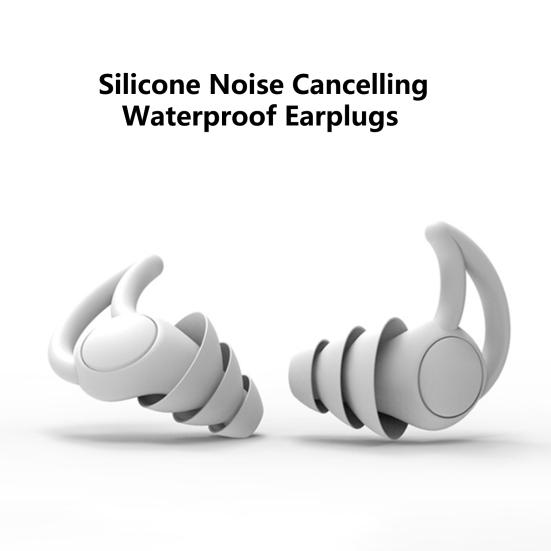 1 Paire Bouchons d'Oreilles en Silicone Réduction du Bruit Lavables Imperméables Doux Réutilisables Protection Auditive Concerts Travail Étude Sommeil Bouchons d'Oreilles Silencieux