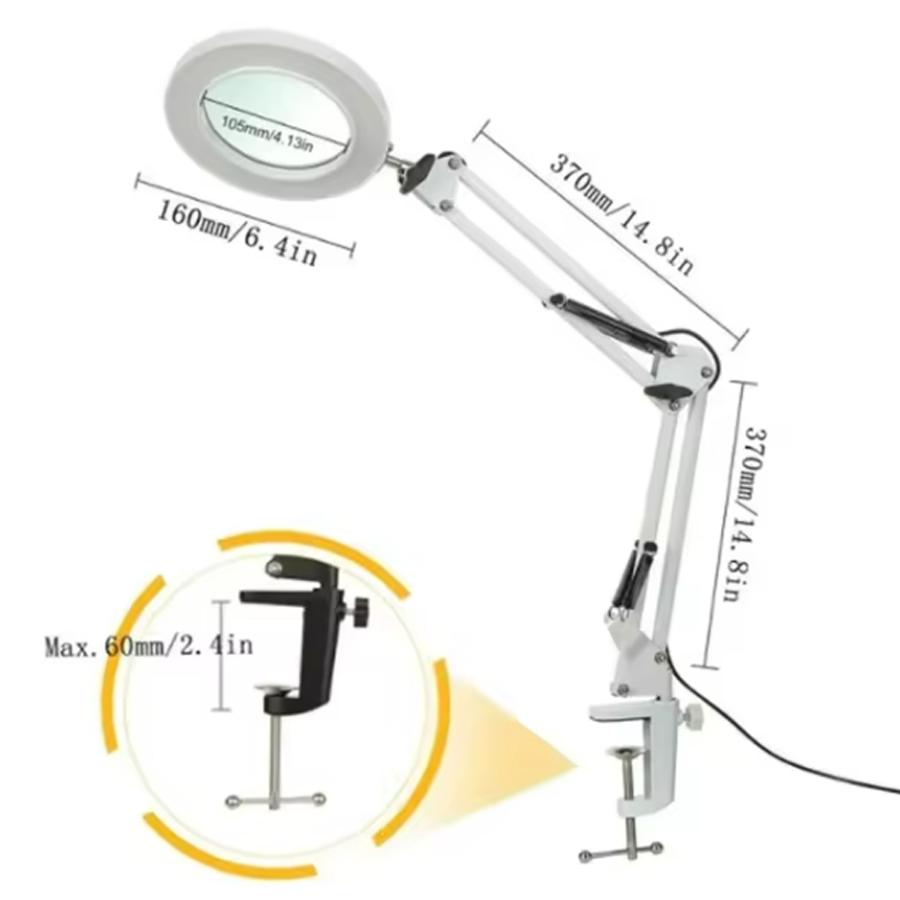 Hot Sell 72LED 8X/10X Magnifier USB 3 Colors LED Magnifying Glass for Soldering Iron Repair/Table Lamp/Skincare Beauty Tools