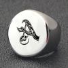 Vintage 22MM Round Stainless Steel Ring 26 Initial Letter Minimalist Unisex Finger Ring